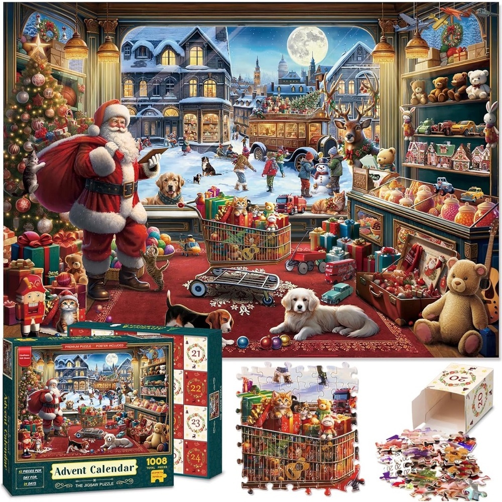 Christmas Santa & animals advent puzzle calendar